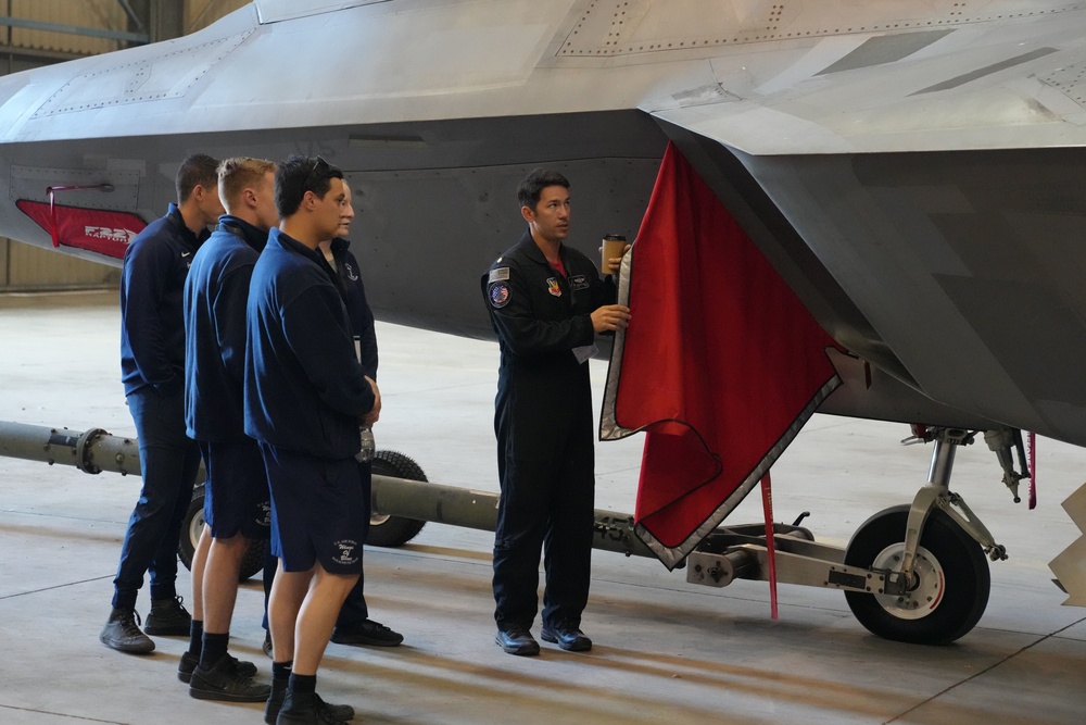 Wings of Blue cadets get up close look at F-22 Raptor at FIDAE 2022