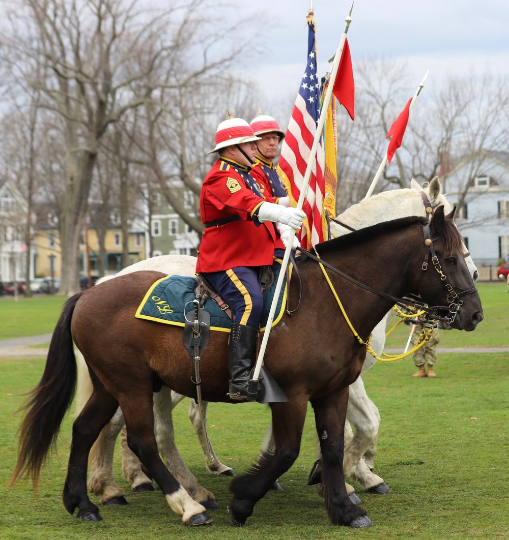 The National Lancers march at the 385th Anniversary of the Salem Muster