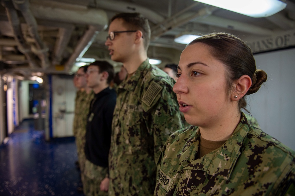 The Harry S. Truman Carrier Strike Group is on a scheduled deployment in the U.S. Sixth Fleet area of operations in support of naval operations to maintain maritime stability and security.