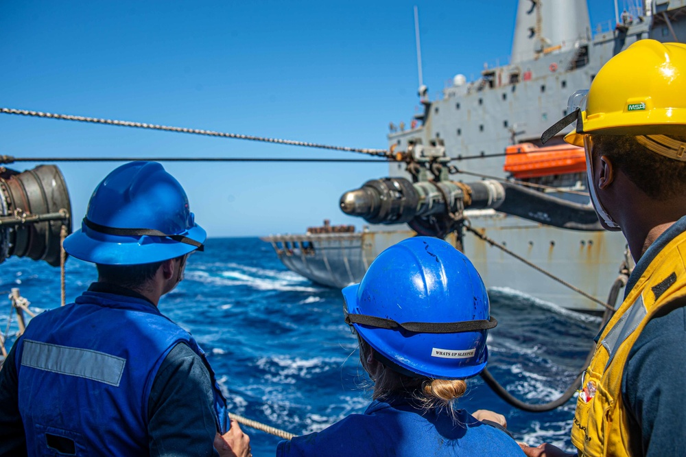 USS Jason Dunham (DDG 109) Conducts Replenishment-at-Sea With USNS Laramie (T-AO-203)