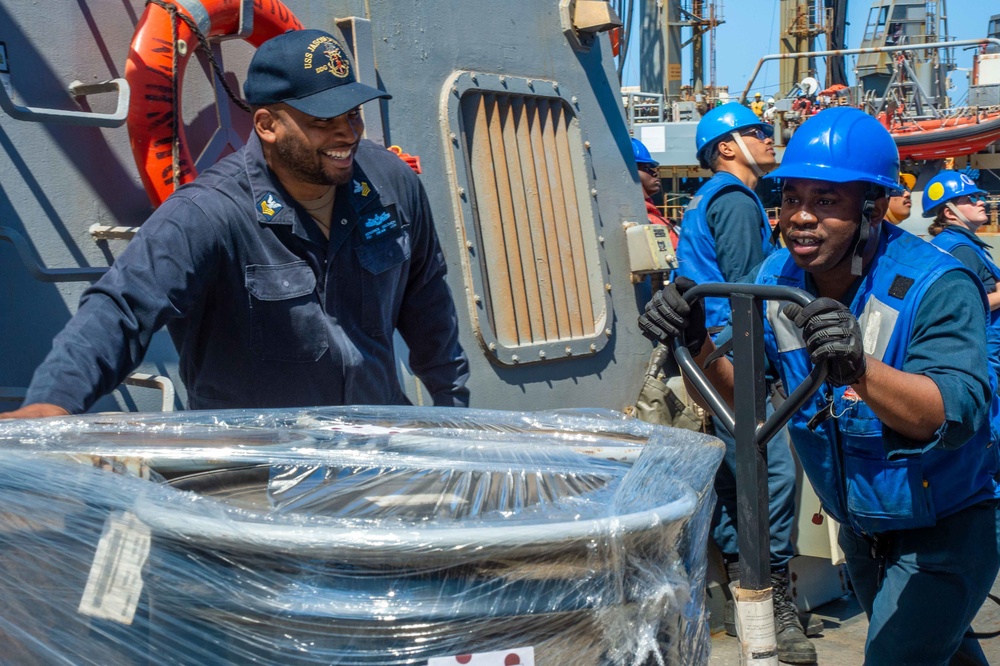 USS Jason Dunham (DDG 109) Conducts Replenishment-at-Sea With USNS Laramie (T-AO-203)