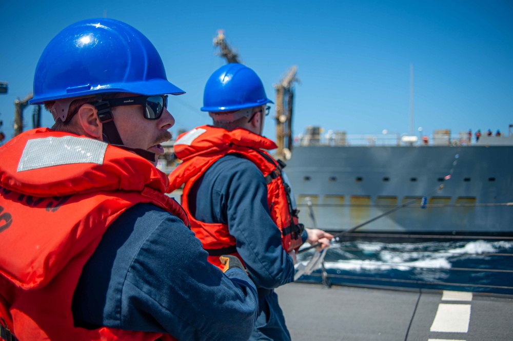 USS Jason Dunham (DDG 109) Conducts Replenishment-at-Sea With USNS Laramie (T-AO-203)