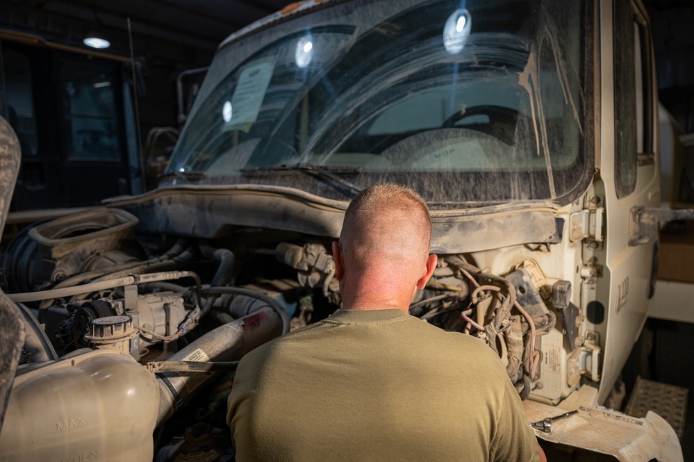 Vehicle Management Airmen work day and night to keep vehicles serviceable
