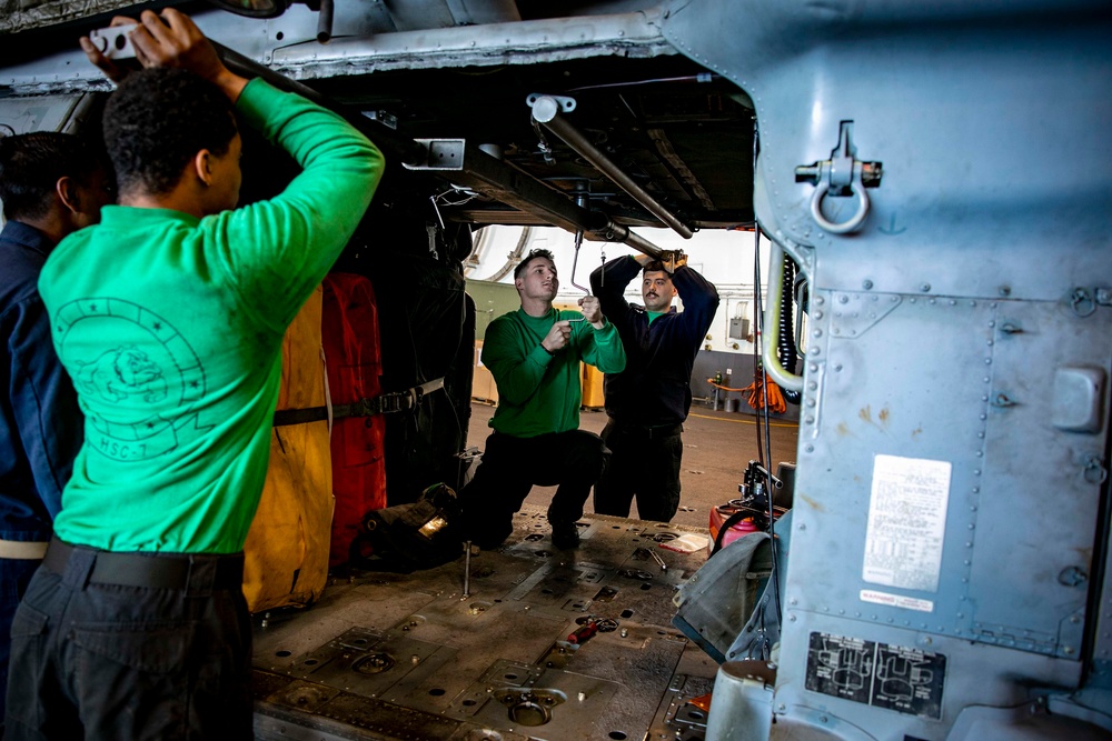 GHWB Sailors Conduct Maintenance