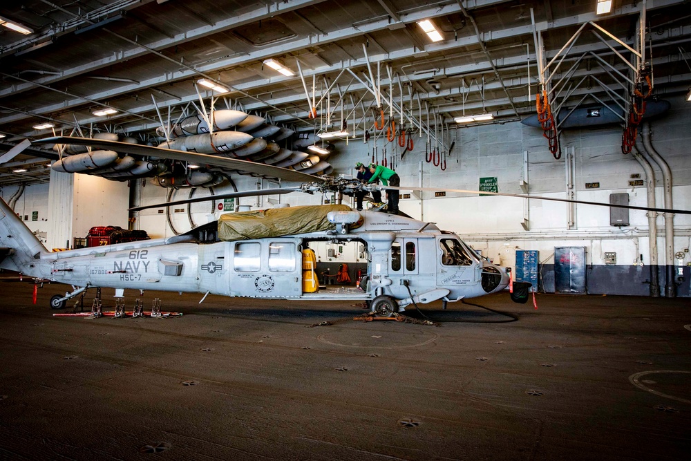GHWB Sailors Conduct Maintenance