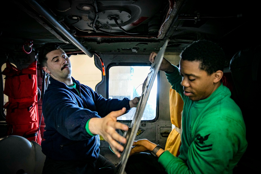 GHWB Sailors Conduct Maintenance