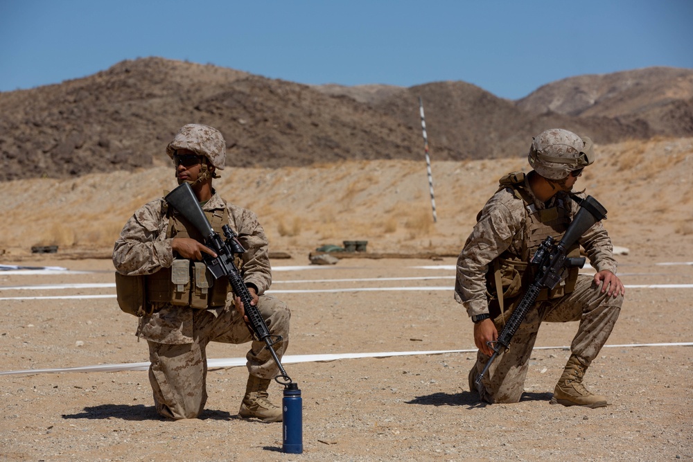 U.S. Marines with CLB1, CLR1, 1st MLG, conduct a CMP range for ITX 3-22