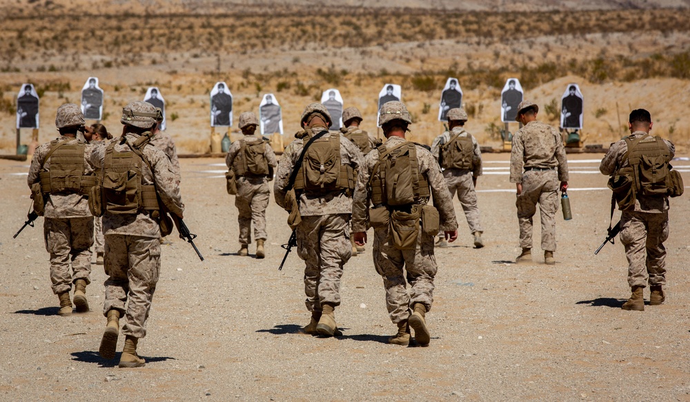 U.S. Marines with CLB1, CLR1, 1st MLG, conduct a CMP range for ITX 3-22