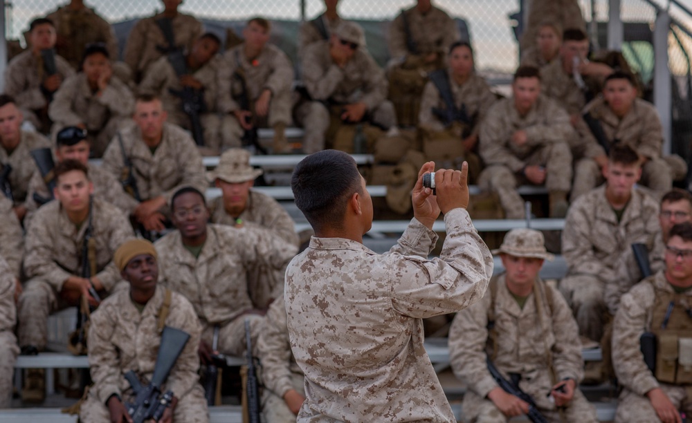 U.S. Marines with CLB1, CLR1, 1st MLG, conduct a CMP range for ITX 3-22