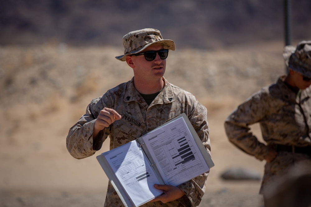 U.S. Marines with CLB1, CLR1, 1st MLG, conduct a CMP range for ITX 3-22