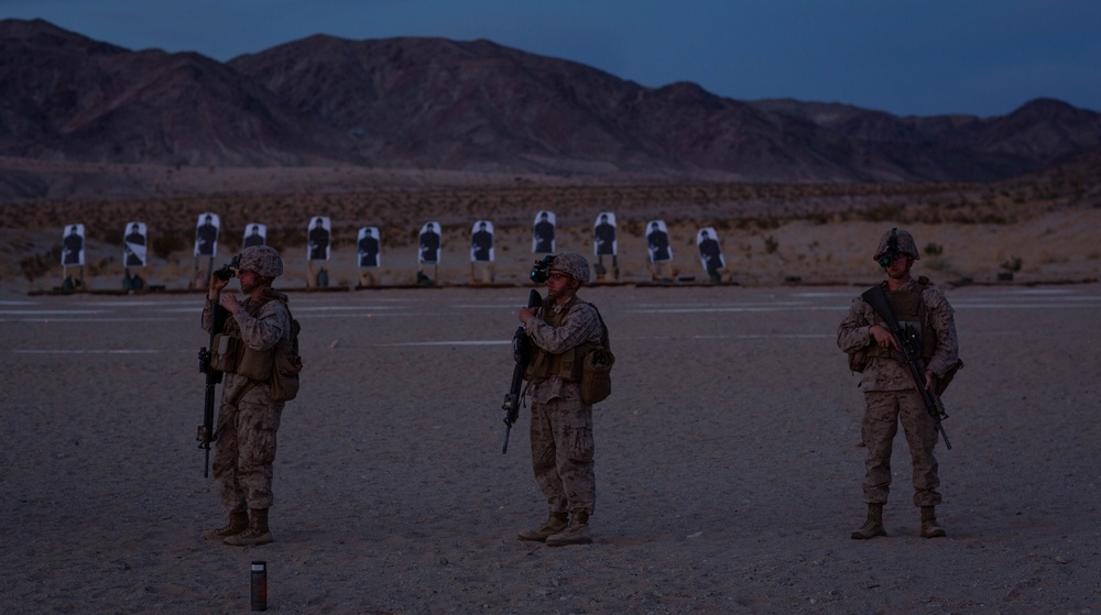 U.S. Marines with CLB1, CLR1, 1st MLG, conduct a CMP range for ITX 3-22