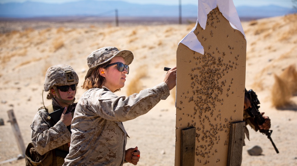 U.S. Marines with CLB1, CLR1, 1st MLG, conduct a CMP range for ITX 3-22