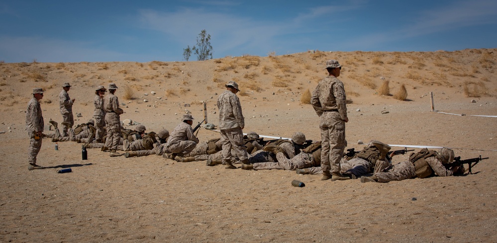 U.S. Marines with CLB1, CLR1, 1st MLG, conduct a CMP range for ITX 3-22