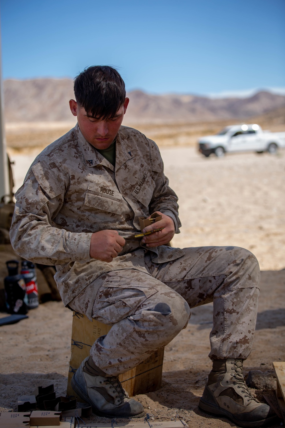 U.S. Marines with CLB1, CLR1, 1st MLG, conduct a CMP range for ITX 3-22