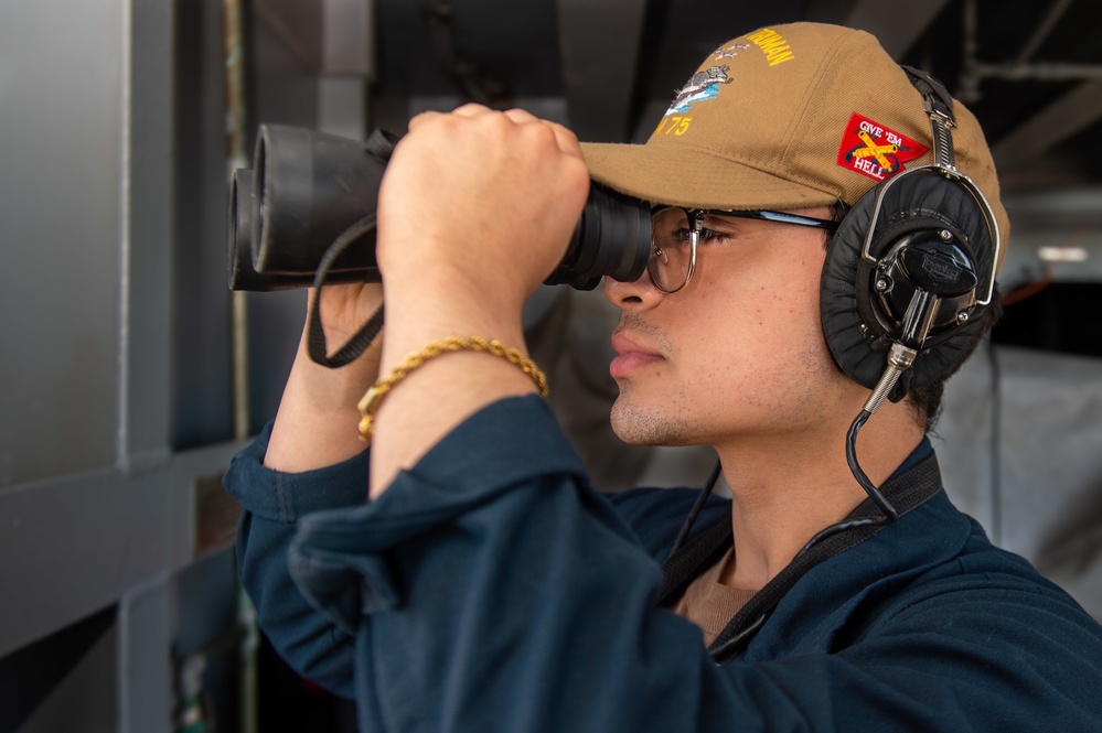 The Harry S. Truman Carrier Strike Group is on a scheduled deployment in the U.S. Sixth Fleet area of operations in support of naval operations to maintain maritime stability and security.
