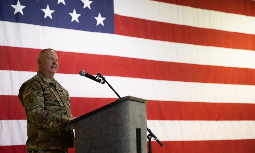 Col. James M. Palembas speaks as commander for the first time
