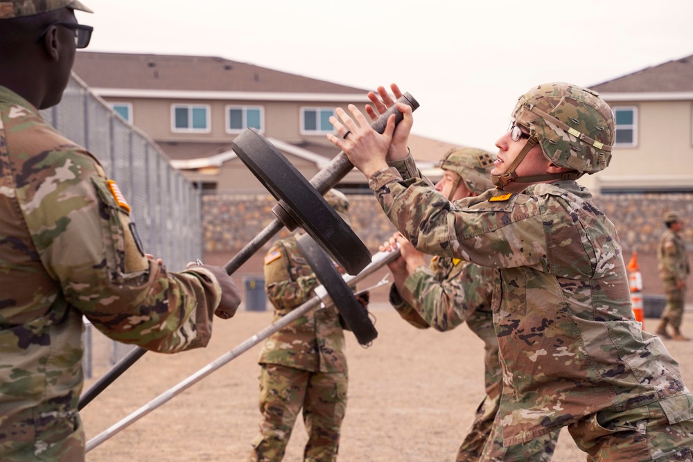 U.S. Army soldiers participate in obstacle course during Best Leader Competition