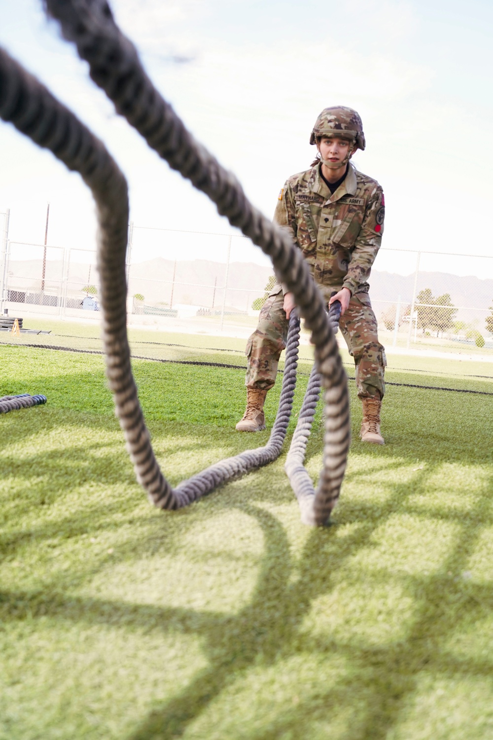 U.S. Army soldiers participate in obstacle course during Best Leader Course