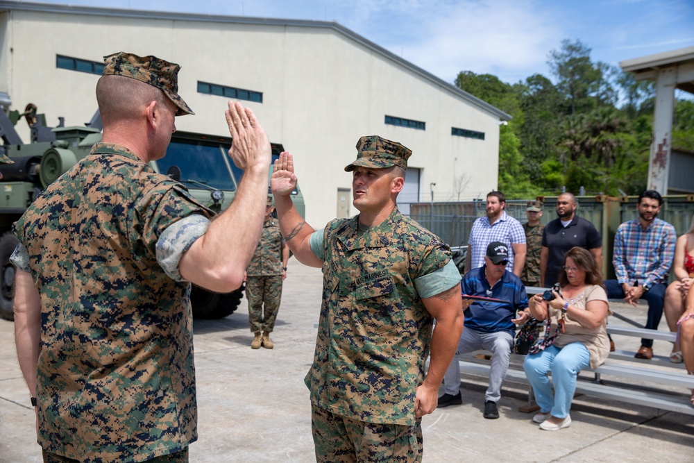 Master Gunnery Sgt. Vincent T. Sicilia's promotion ceremony