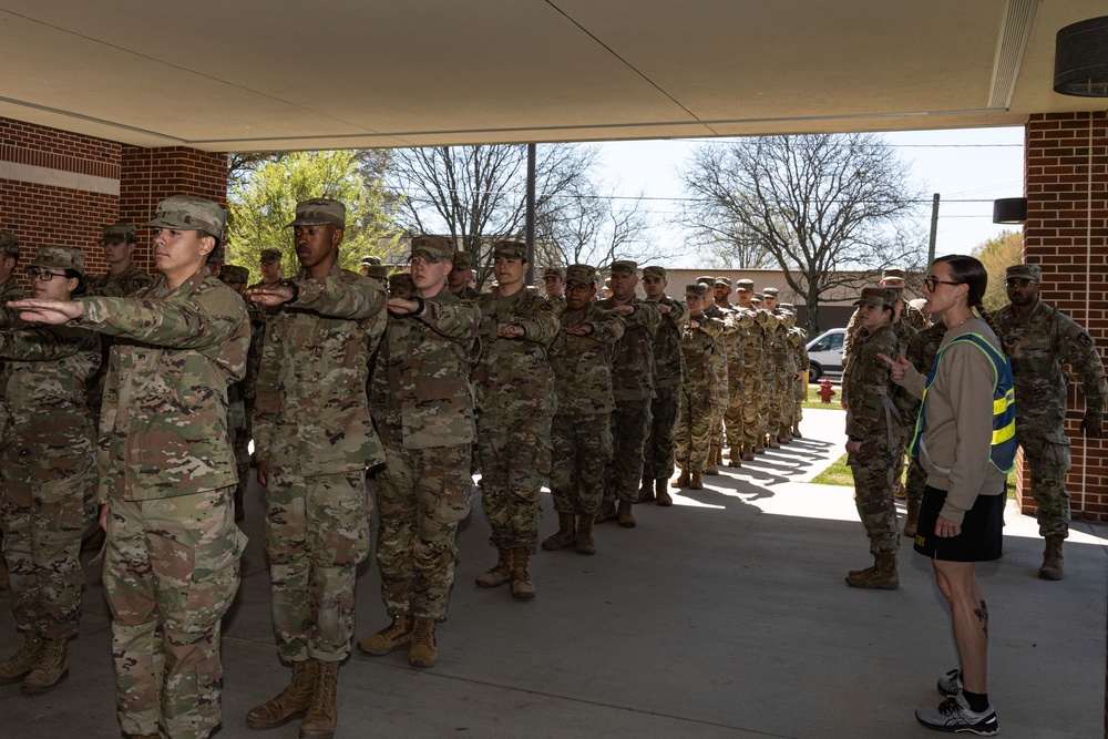 Advanced Individual Training Students March to Lunch!