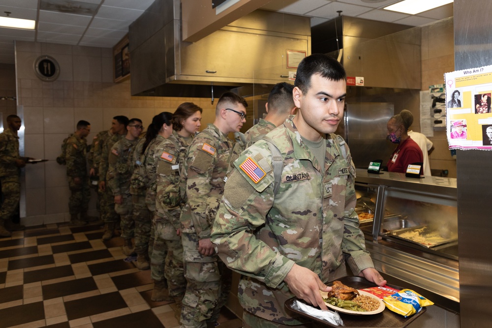 Advanced Individual Training Students March to Lunch!