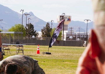 Competitors execute combatives portion of the Best Leader Competition
