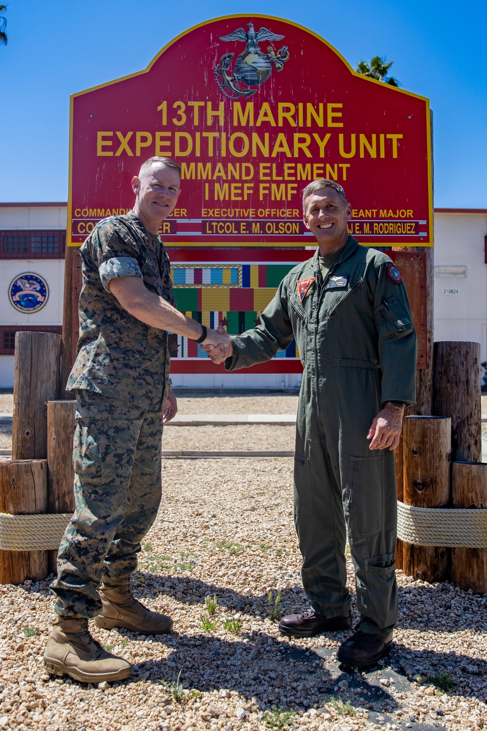 Col. Meyer and Col Vaughn discuss the 13th MEU deployment