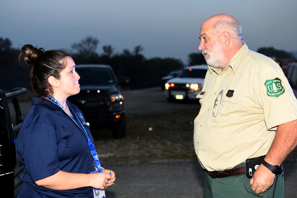 Wildfire at Joint Base San Antonio-Camp Bullis