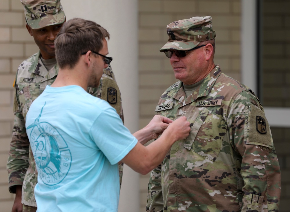 Promotion ceremony for 1st Sgt. Christopher Rogers to sergeant major