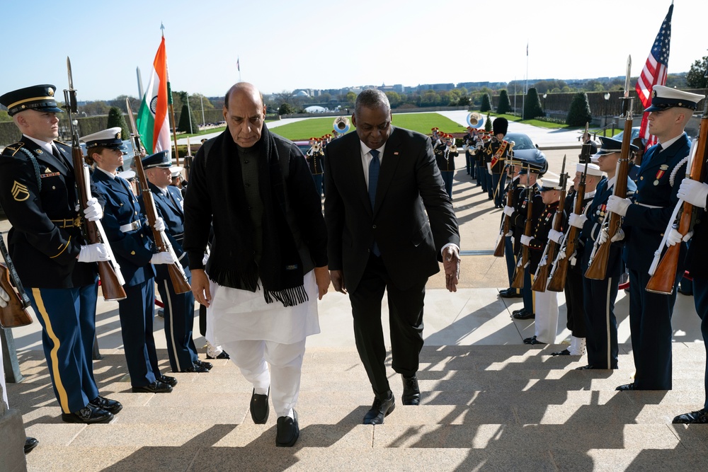 Secretary of Defense Austin Hosts Indian Minister of Defense Singh