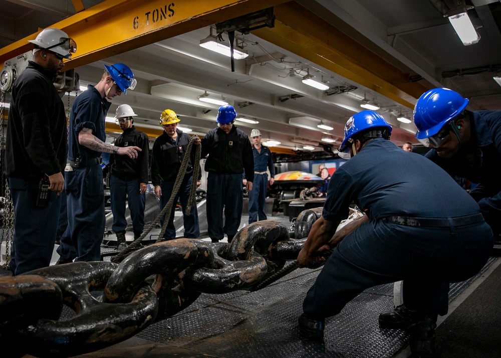 GHWB Sailors Perform Anchor Drop Test