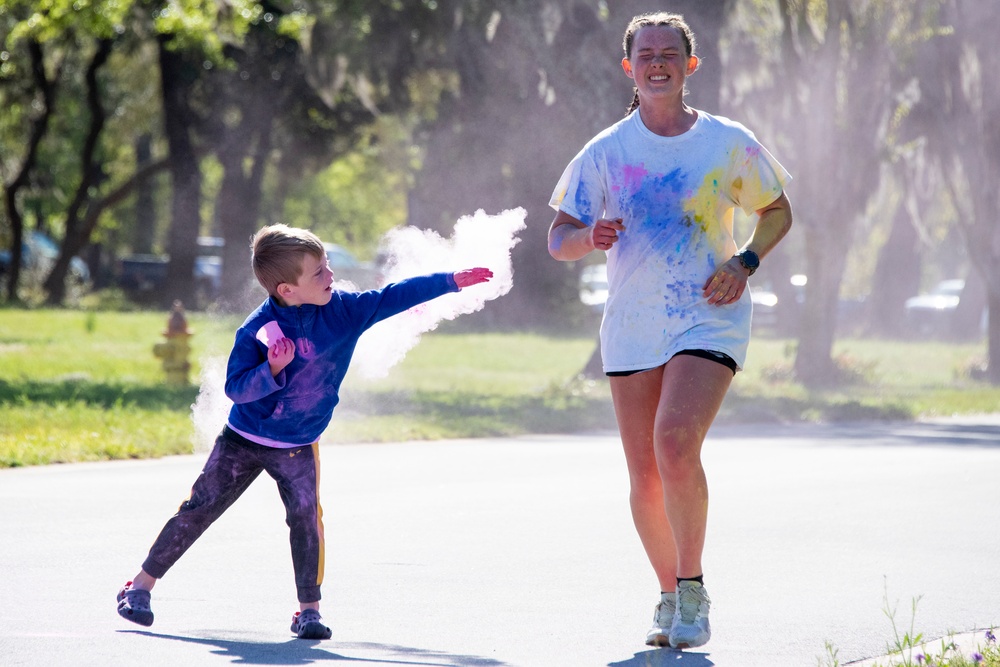 Running in a rainbow