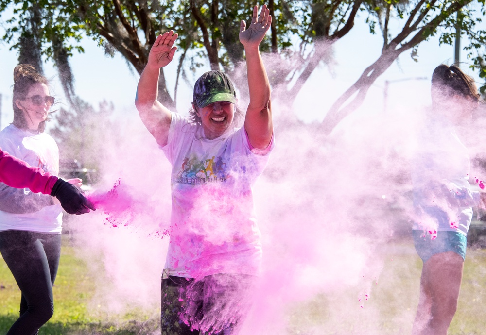 Running in a rainbow