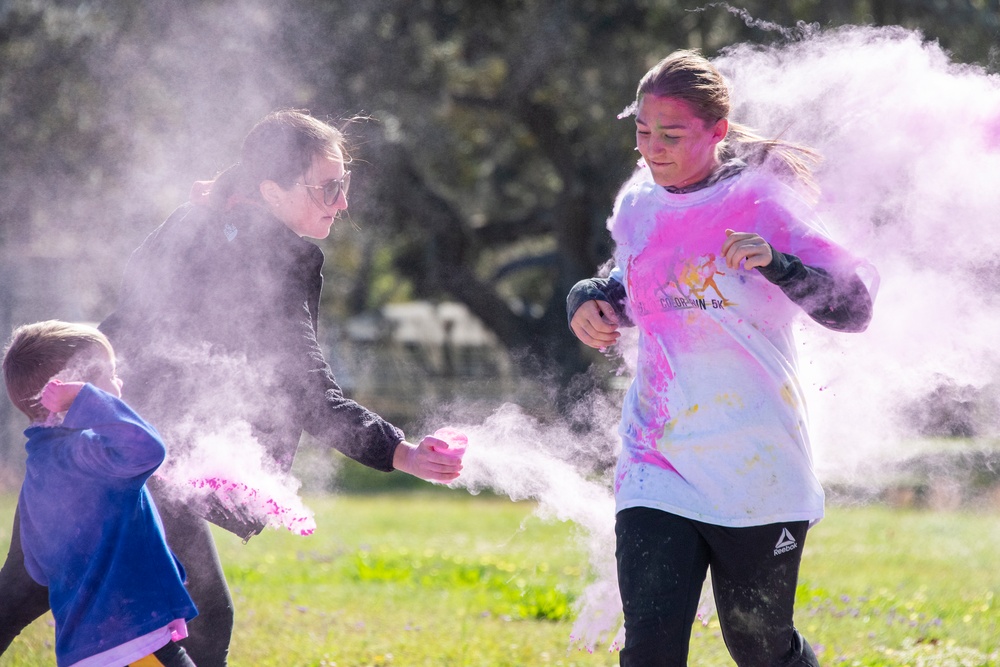 Running in a rainbow