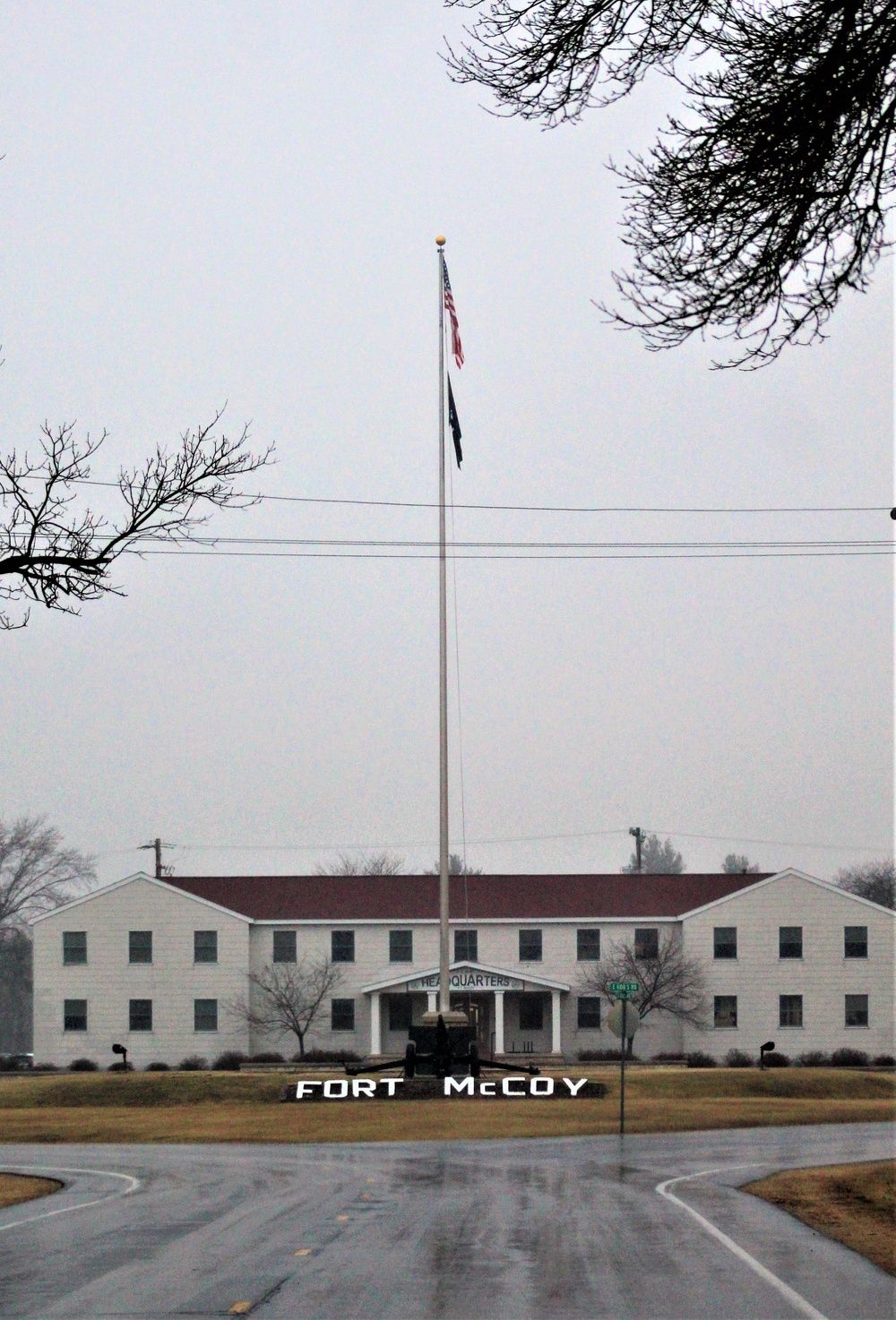 American Flag and Fort McCoy