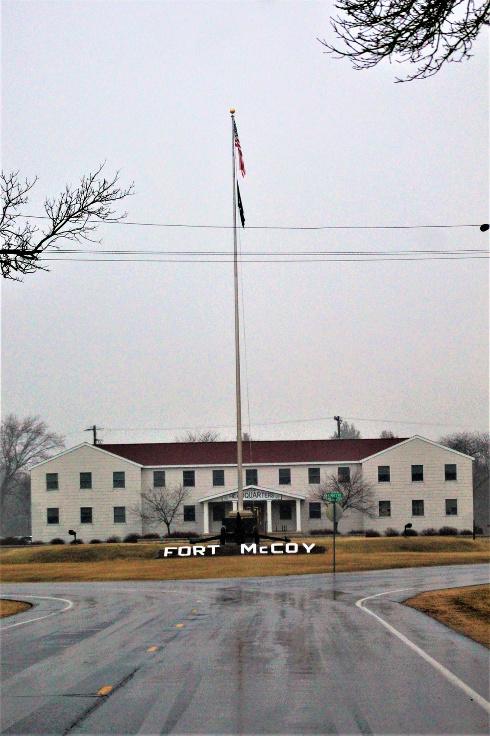 American Flag and Fort McCoy