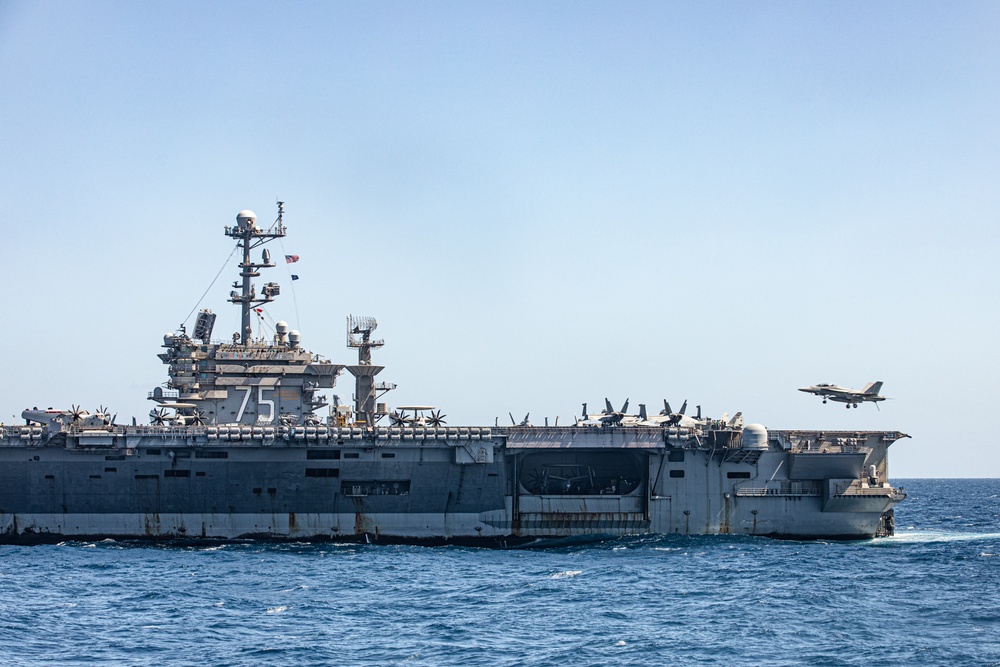 The Harry S. Truman Carrier Strike Group is on a scheduled deployment in the U.S. Sixth Fleet area of operations in support of naval operations to maintain maritime stability and security.