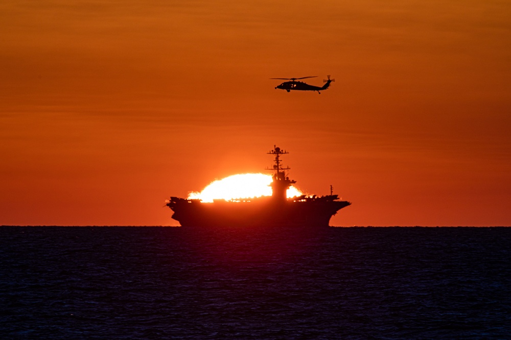 The Harry S. Truman Carrier Strike Group is on a scheduled deployment in the U.S. Sixth Fleet area of operations in support of naval operations to maintain maritime stability and security.