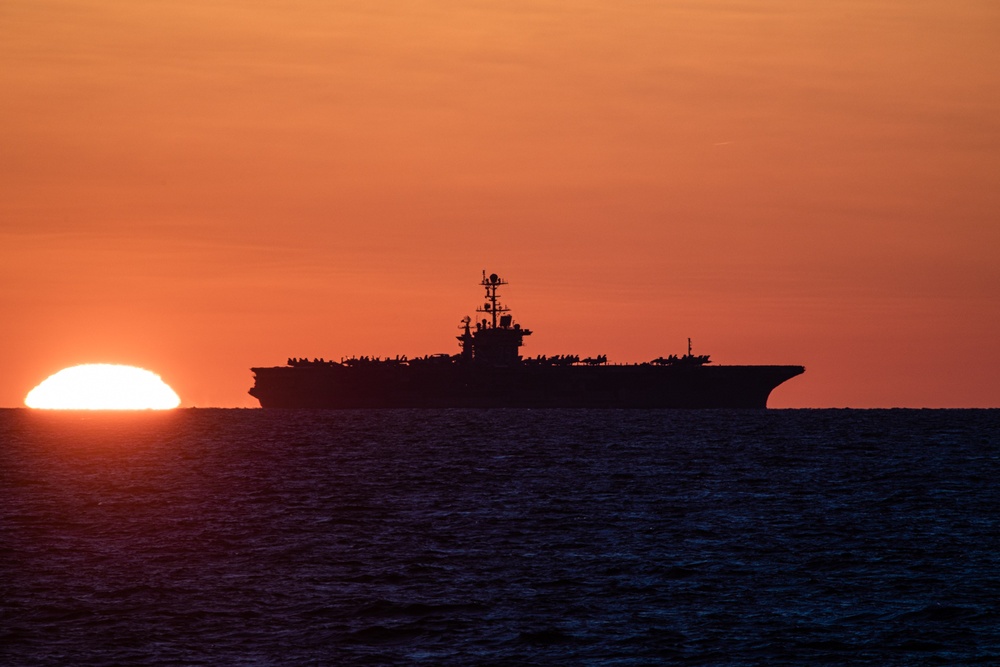 The Harry S. Truman Carrier Strike Group is on a scheduled deployment in the U.S. Sixth Fleet area of operations in support of naval operations to maintain maritime stability and security.