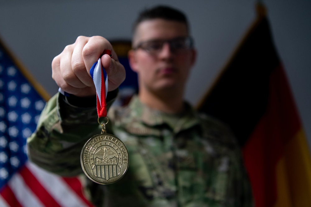 U.S. Air Force soccer player controls the goal