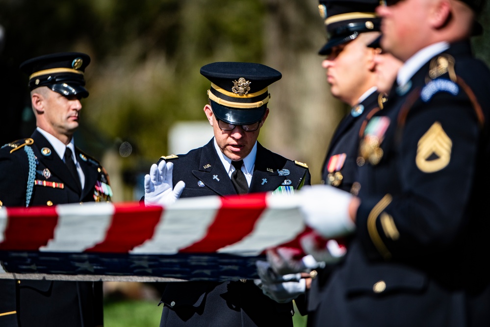 Military Funeral Honors with Funeral Escort are Conducted for U.S. Army Cpl. Charles Lee in Section 33