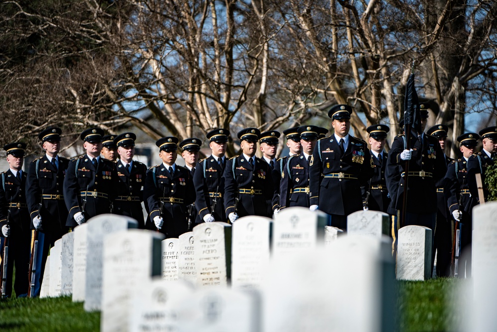 Military Funeral Honors with Funeral Escort are Conducted for U.S. Army Cpl. Charles Lee in Section 33