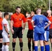 U.S. Air Force soccer player controls the goal