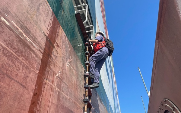 Coast Guard investigates grounded container ship