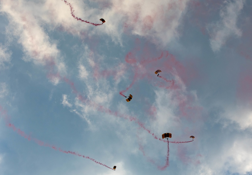82nd Airborne Division Paratroopers Attend Woodpeckers Opening Game