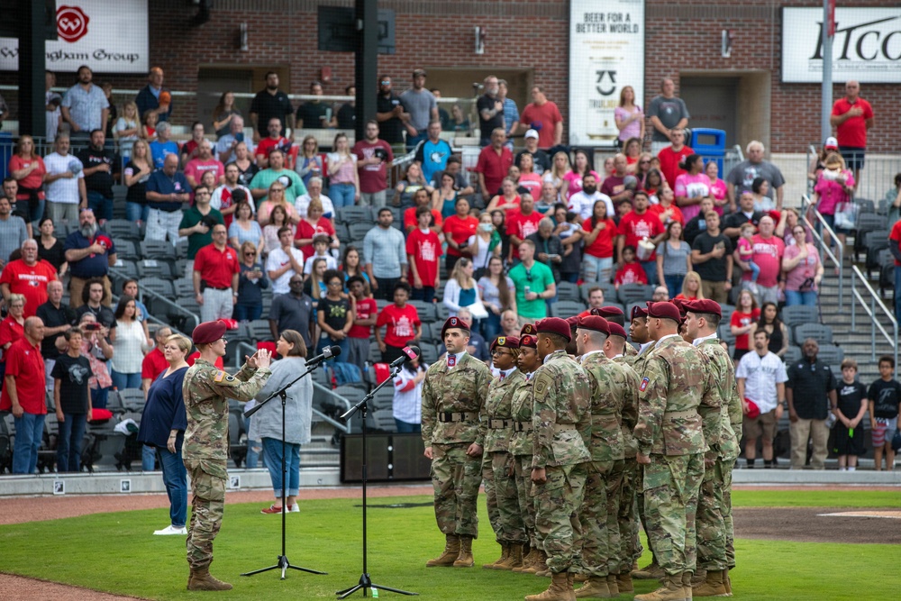 82nd Airborne Division Paratroopers Attend Woodpeckers Opening Game