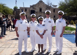 Sailors of Navy Medicine attend Navy Day at the Alamo during Fiesta San Antonio
