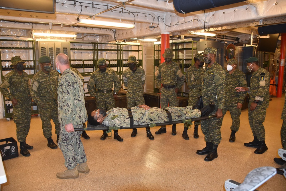 USNS Burlington Provides Stretcher Bearer Training in Barbados