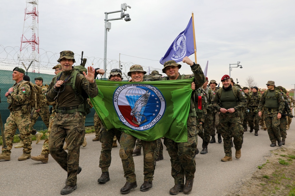 Kosovo Force service members participate in DANCON March