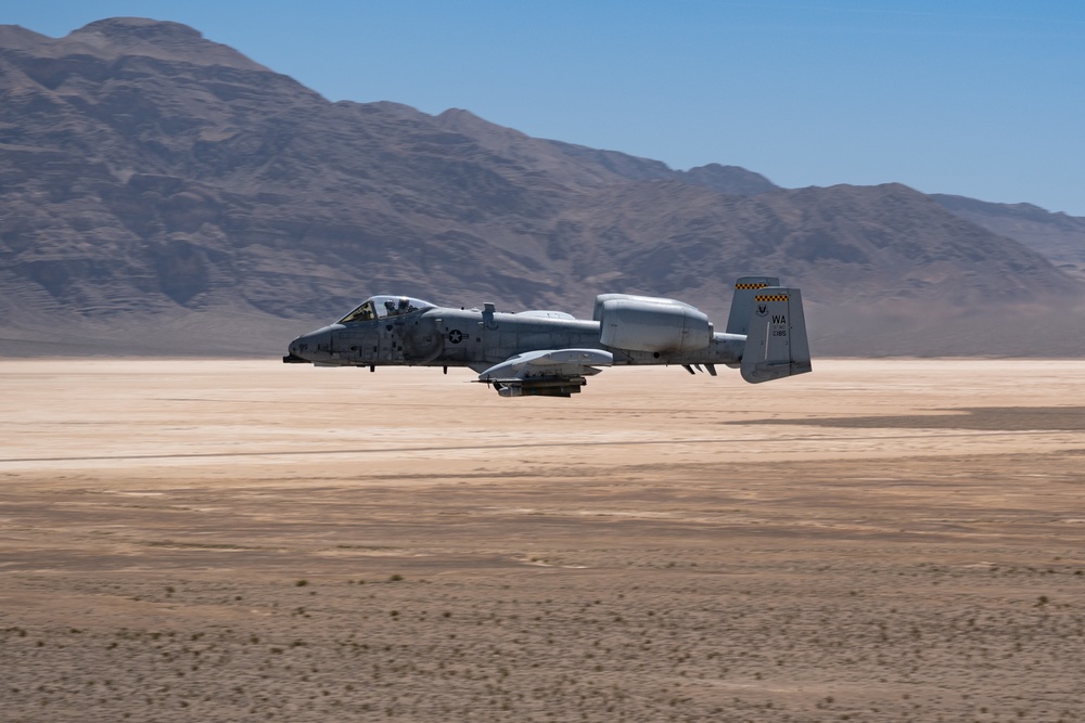 A-10 Thunderbolt II's fly in support of JTAC training.